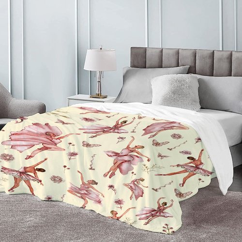 Dance Blanket Gift for Girl Women Ballet Blanket Super Soft Cozy Warm Throw for Couch Bed Sofa Office Decor All Season 50 * 40" S for Kid