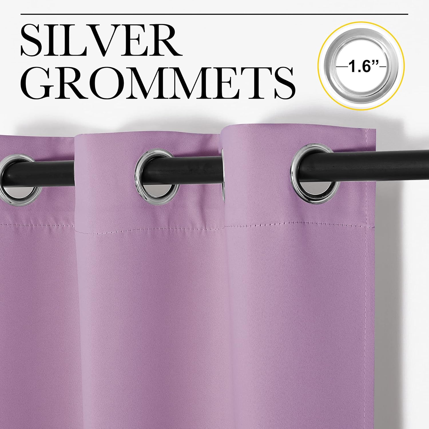 NICETOWN Room Darkening Drapes - Light Blocking Curtain Panels for Nursery | Soft Fabric, Lilac, 42" x 95" (1 Pair)