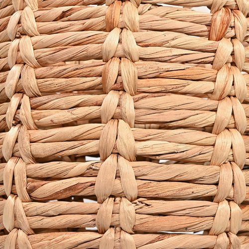 happimess BSK1003A Laurel Bohemian Hand-Woven Abaca Wicker Storage Basket with Handles, Seagrass Container for Decoration in Bedroom, Living Room, Laundry Room, Entryway, Natural