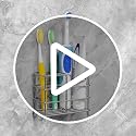 Linkidea Small Silver Wall Mount Toothbrush Holder - 5 Slots Stainless Steel Organizer for Bathroom