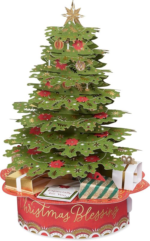 American Greetings Pop-Up Christmas Card - Magic Moments 3D Holiday Tree Design | Perfect for Blessings