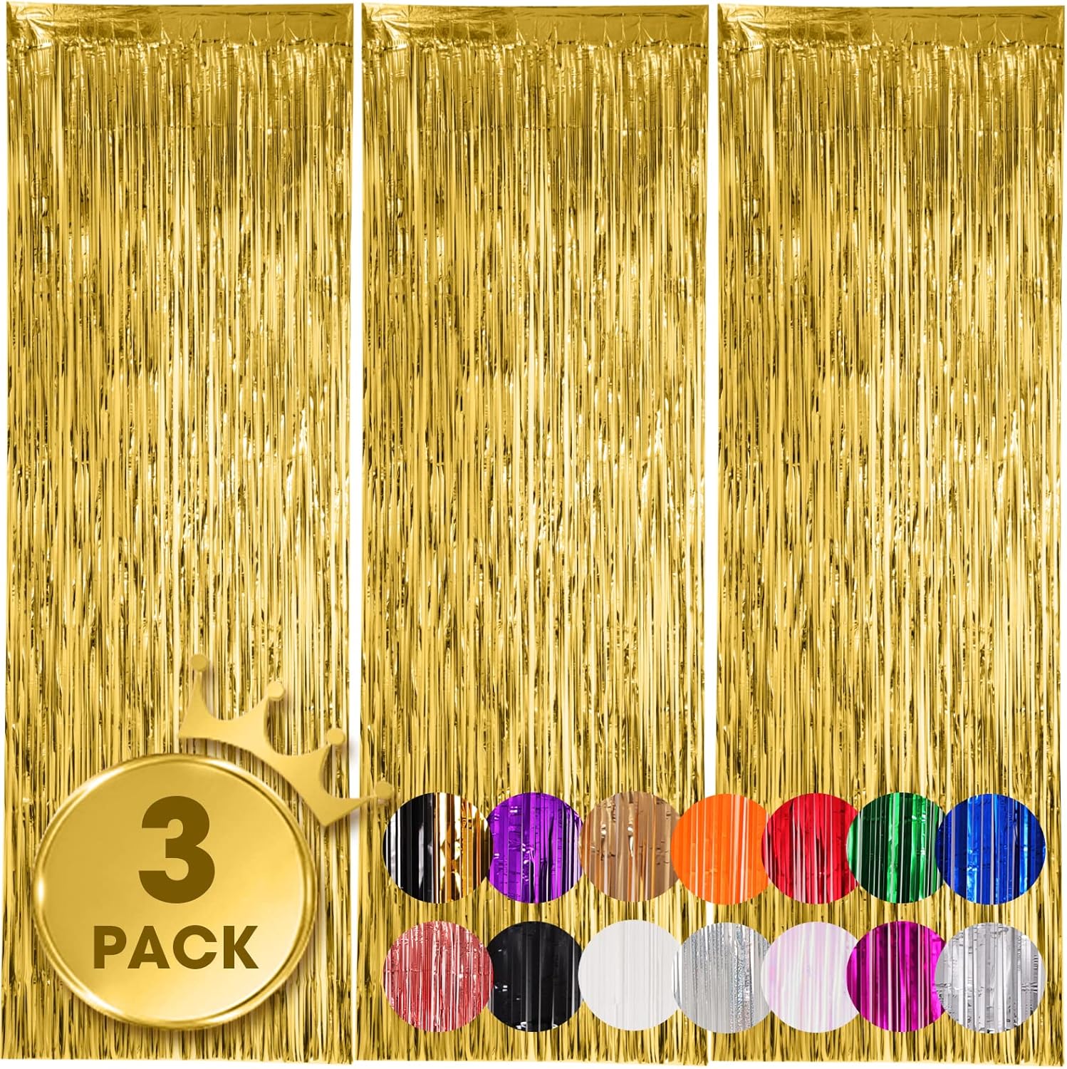 Skiennix Black and Gold Balloon Garland Arch Kit - Elegant Party Decorations with Gold Foil Curtains for Graduation, Birthday, and Anniversary Celebrations