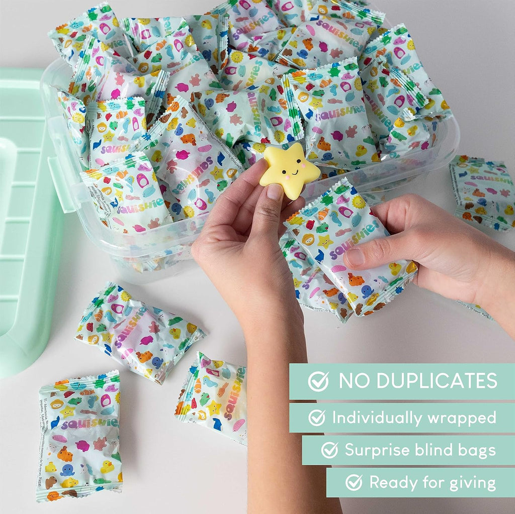 BONNYCO Mochi Squishy Toys - Bulk Pack of 80 for Kids' Party Favors | Perfect Goodie Bag Stuffers