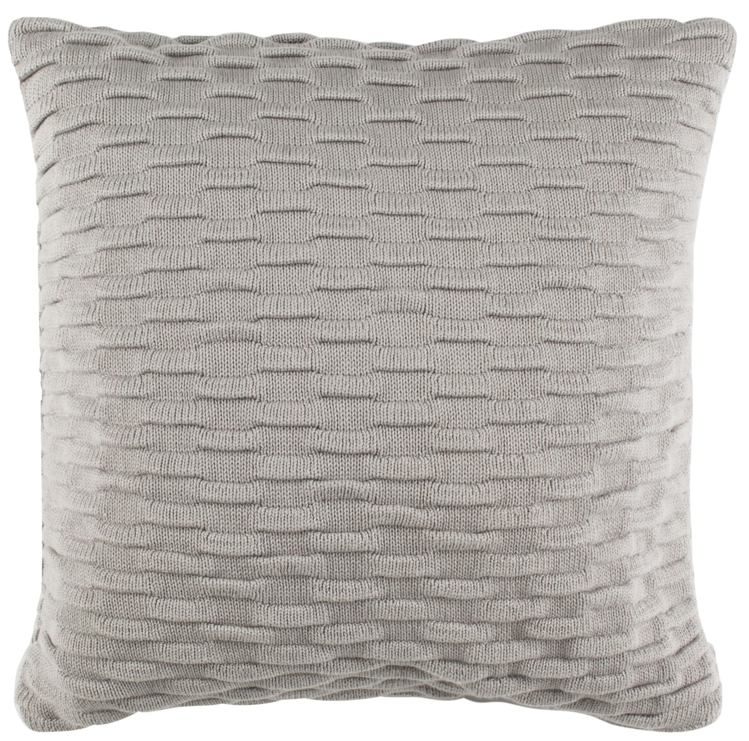 SAFAVIEH Home Noela Light Grey Knit 20-inch Decorative Pillow Pillow