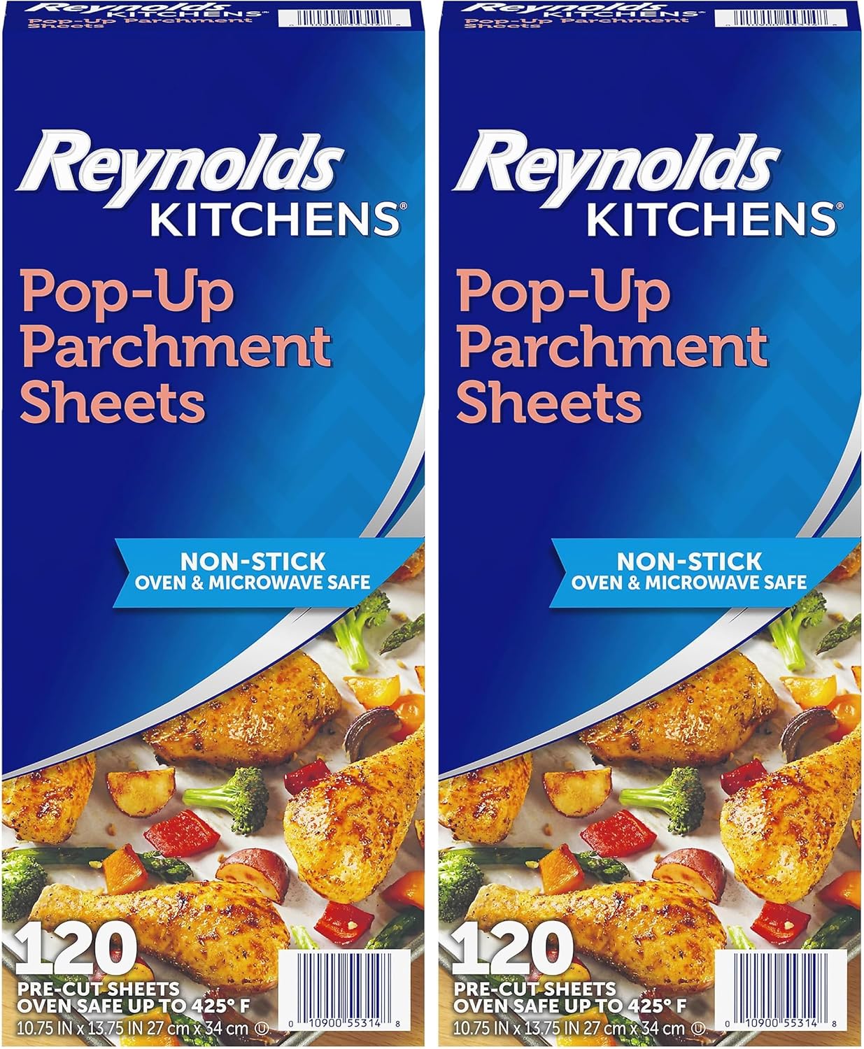 Reynolds Kitchens Parchment Paper Sheets - 10.7x13.75 Inch, 120 Sheets | Convenient Pop-Up Design