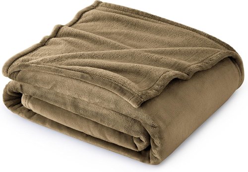 Bedsure GentleSoft Fleece Throw Blanket - Soft, Lightweight Plush Cozy Blanket for Couch & Bed | 50x60 Inches, Camel
