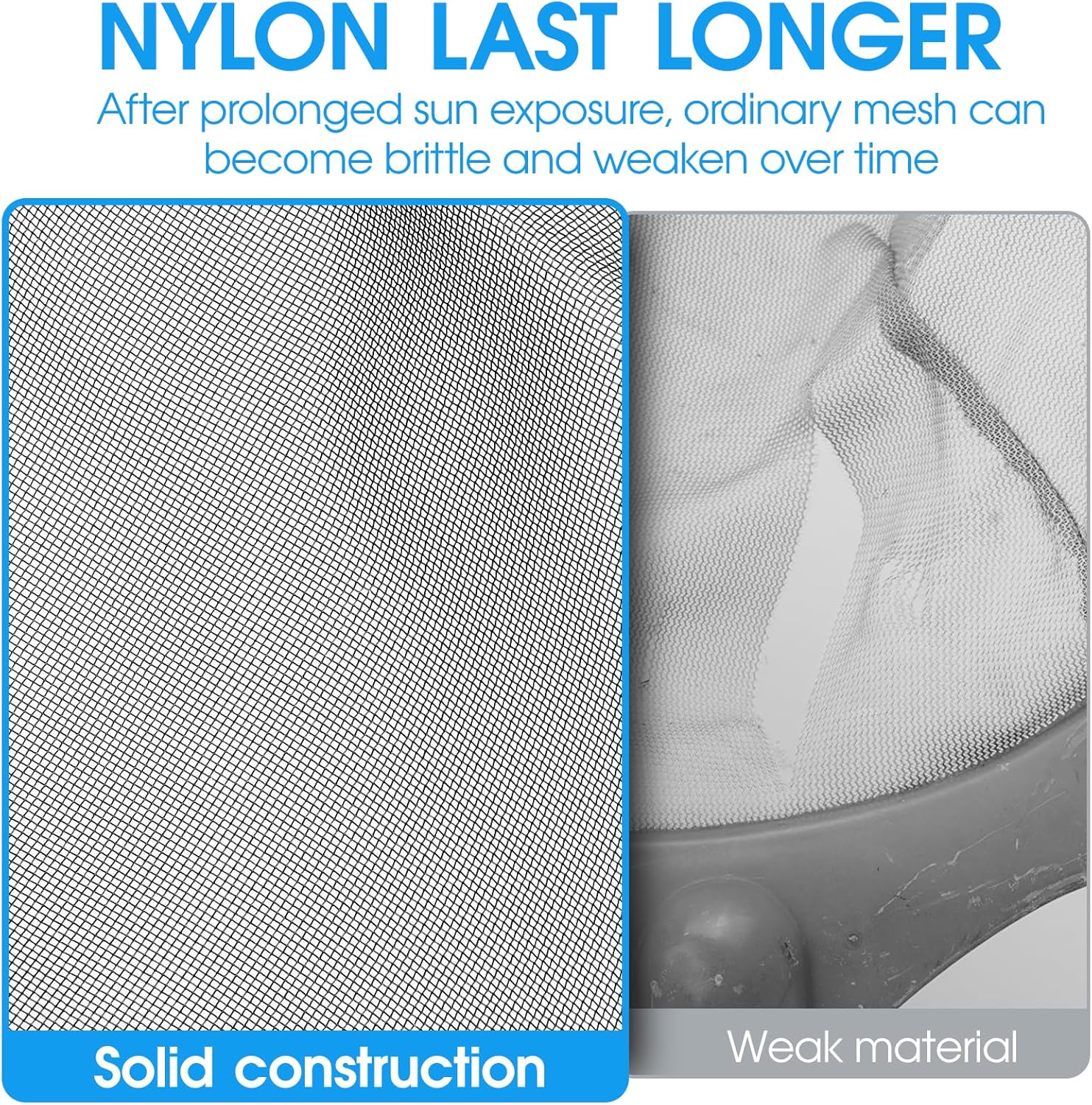 TidyMister 20'' Self-Repair Pool Skimmer Net - Heavy Duty Nylon Mesh & Aluminum Frame for Efficient Cleaning