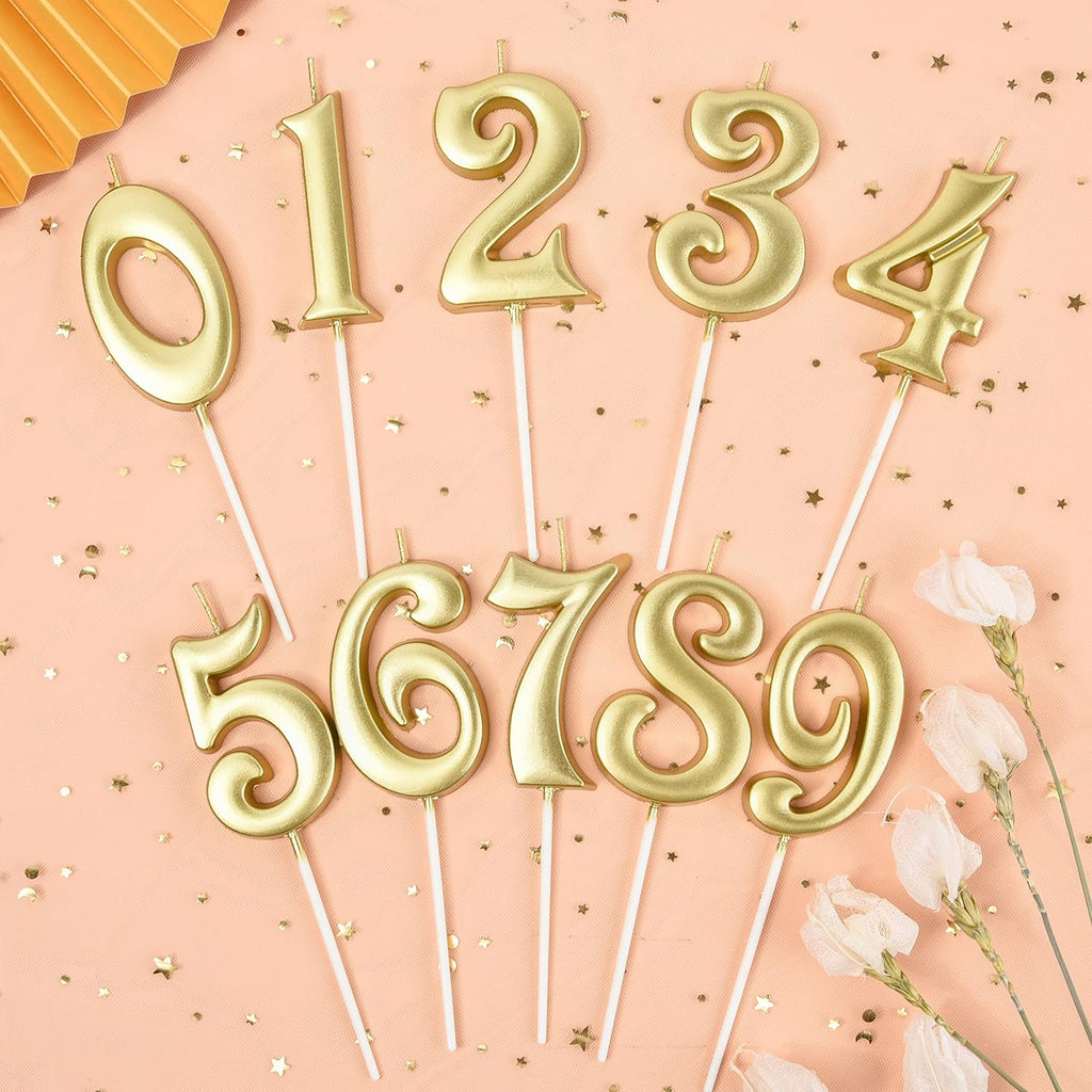 PHD CAKE Elegant Gold Number 1 Birthday Candles - 2.76 Inch for Celebrations | Party Decor