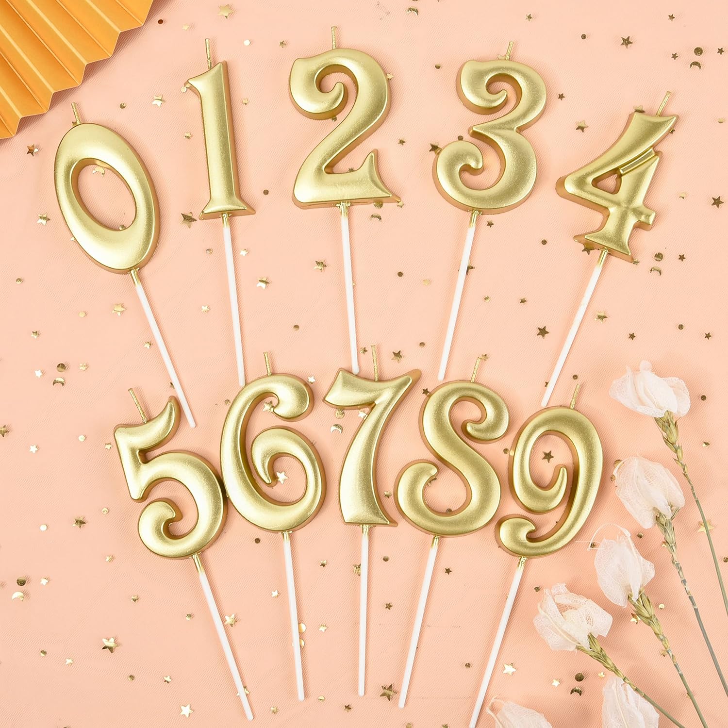 PHD CAKE Elegant Gold Number 1 Birthday Candles - 2.76 Inch for Celebrations | Party Decor