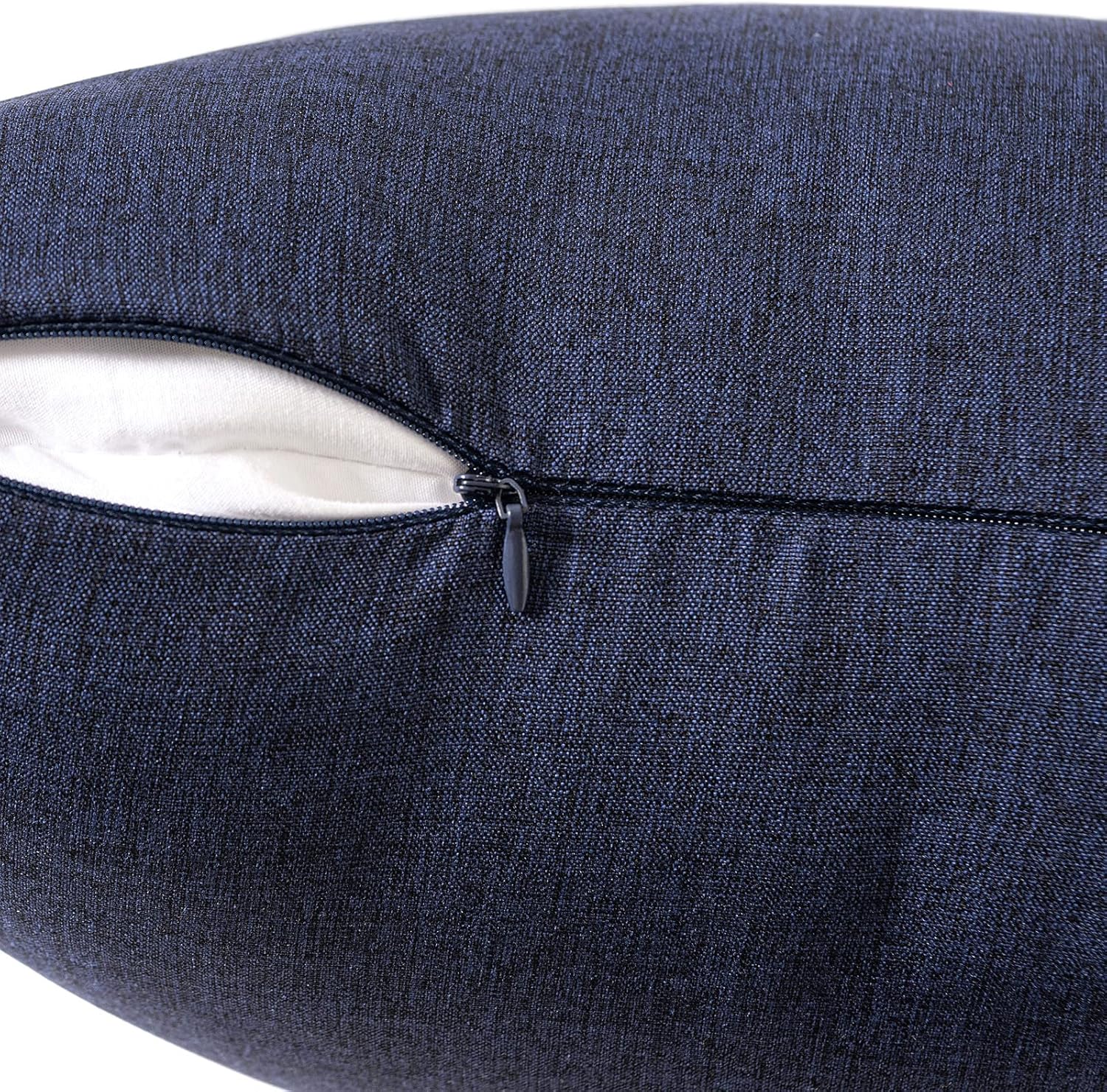 MIULEE Decorative Outdoor Throw Pillow Covers - Waterproof Faux Linen Cushion Cases | Pack of 2, 22x22 Inch, Navy