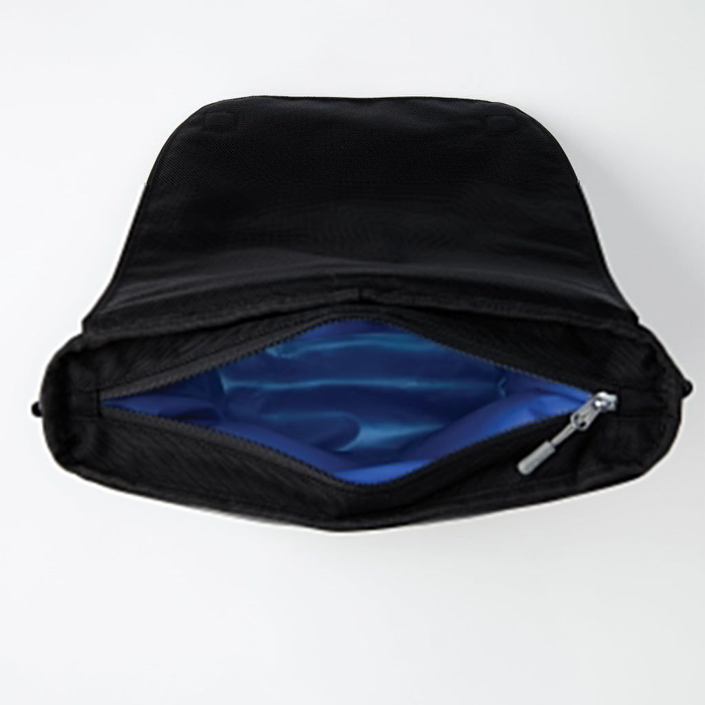 PackIt® Freezable Brooklyn Crossbody, Black, Engineered with EcoFreeze® Technology: Triple Layers for Protection, Ultimate Cooling, Removable Crossbody Strap, For Office Lunches, Fresh Food On the Go