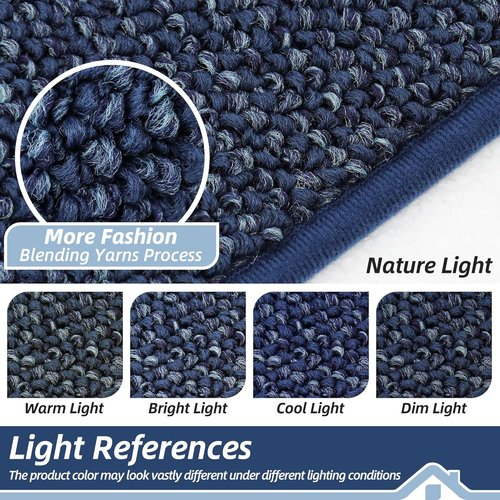 BEQHAUSE Dirt Trapper Door Mat - Non-Slip, Washable, Dirt Resistant | 20" x 32", Blue Entryway Mat