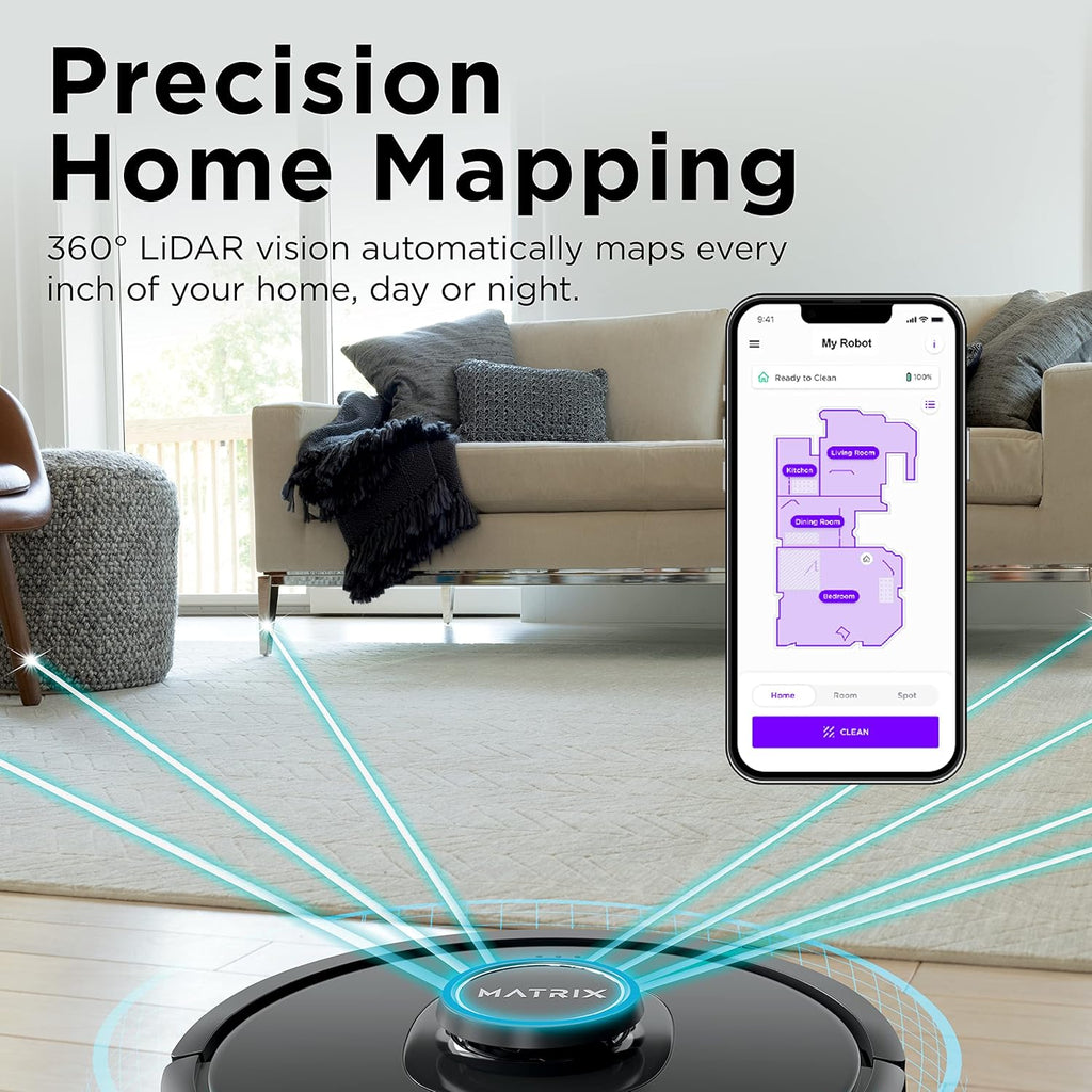 Shark RV2310 Robot Vacuum - Self-Cleaning Brushroll for Pet Hair | Precision Home Mapping, Wi-Fi, Black/Silver