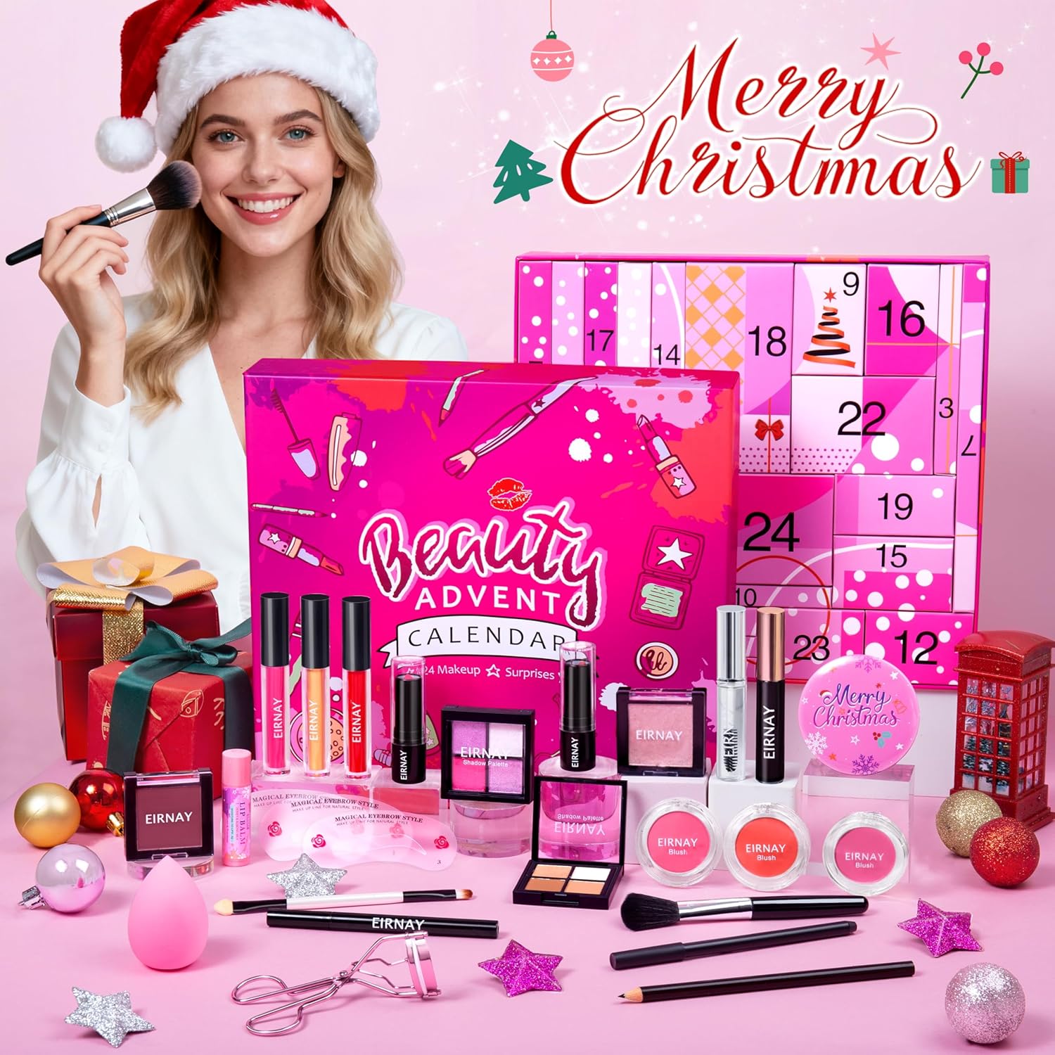 Skiennix Makeup Advent Calendar 2025 - 24 Days of Holiday Surprises for Women & Teens | Festive Gift Set