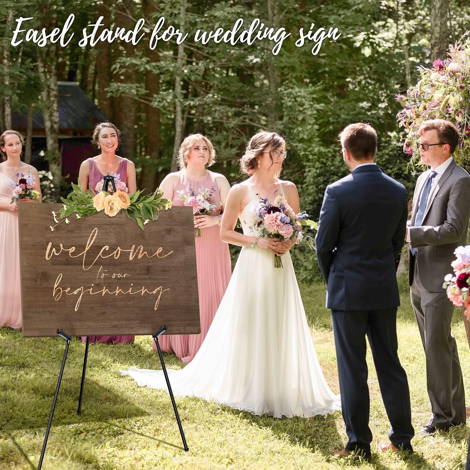 Regine Switzerland 63" Adjustable Metal Easel Stand - Perfect for Wedding Signs & Art Displays