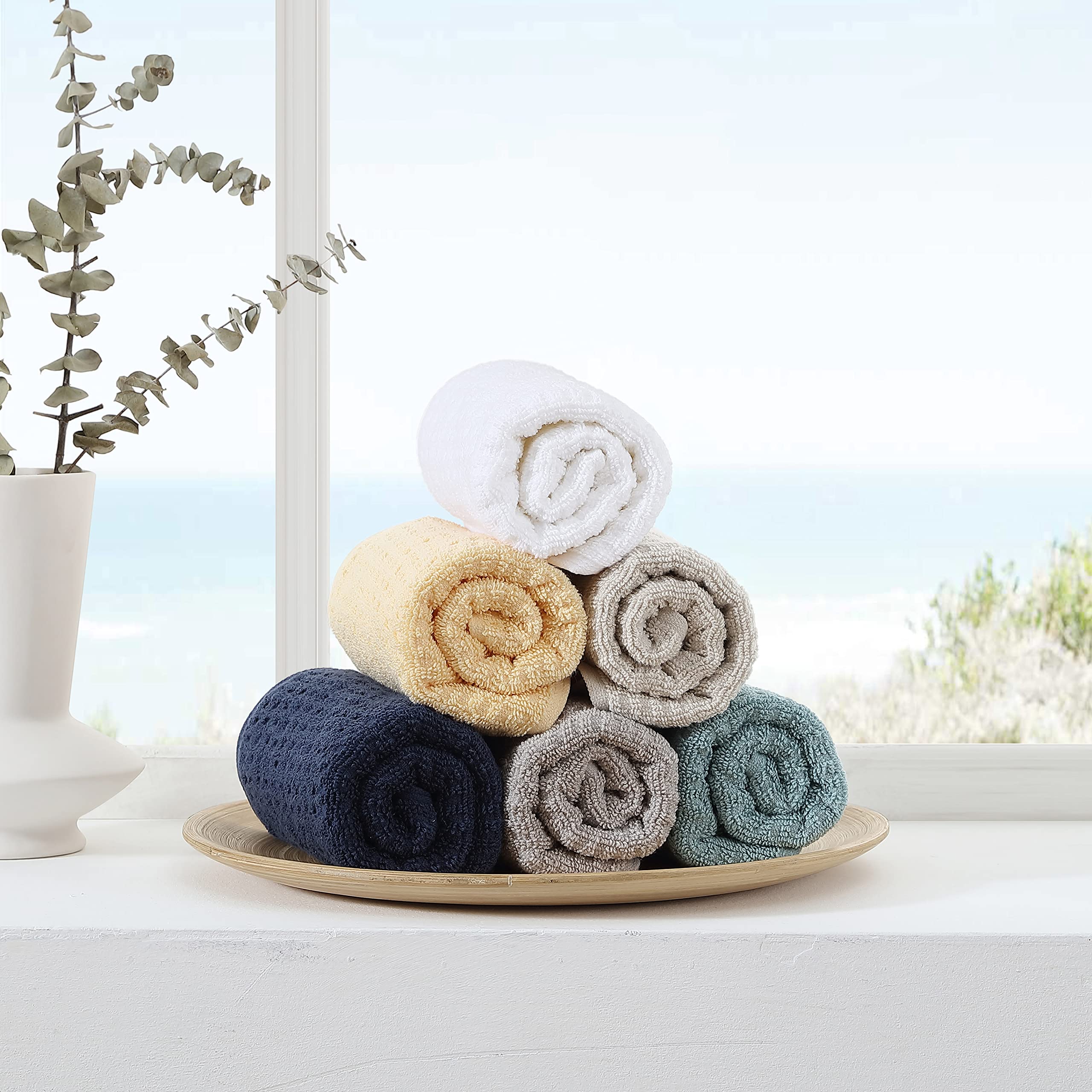Tommy Bahama- Hand Towel Set, Highly Absorbent Cotton Bathroom Decor, Low Linting & Fade Resistant (Northern Pacific Turquoise, 2 Piece)