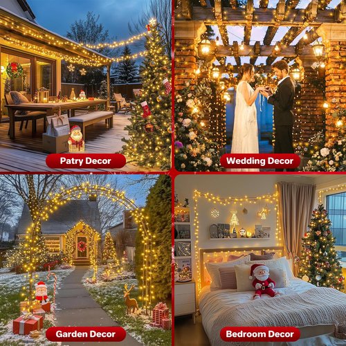 FairyGlim Battery Christmas Lights with Remote, 66ft 200LED Fairy Lights Battery Operated with Timer 8 Modes Waterproof for Outdoor Party Holiday Xmas Christmas Trees Decoration (Warm White)
