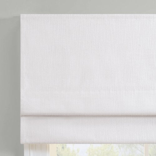 Eclipse Drew Noise Reducing Blackout Cordless Lined Window Roman Shade for Living Room, 33 in x 64 in, White