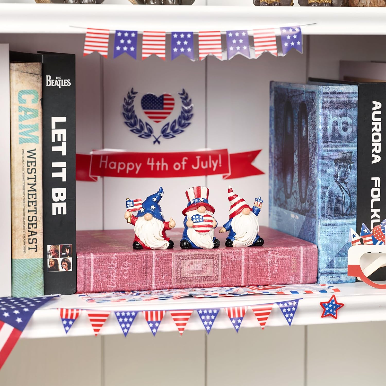 Valery Madelyn 4th of July Gnomes | Medium 3-Piece Patriotic USA Decorations for Home Decor