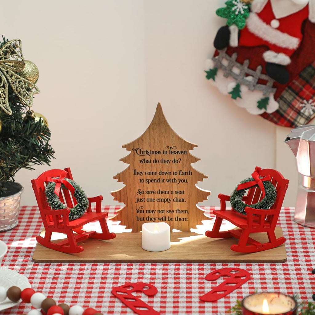 Regine Switzerland Christmas Memorial Candle Holders - Elegant Rocking Chair Ornament for Remembrance