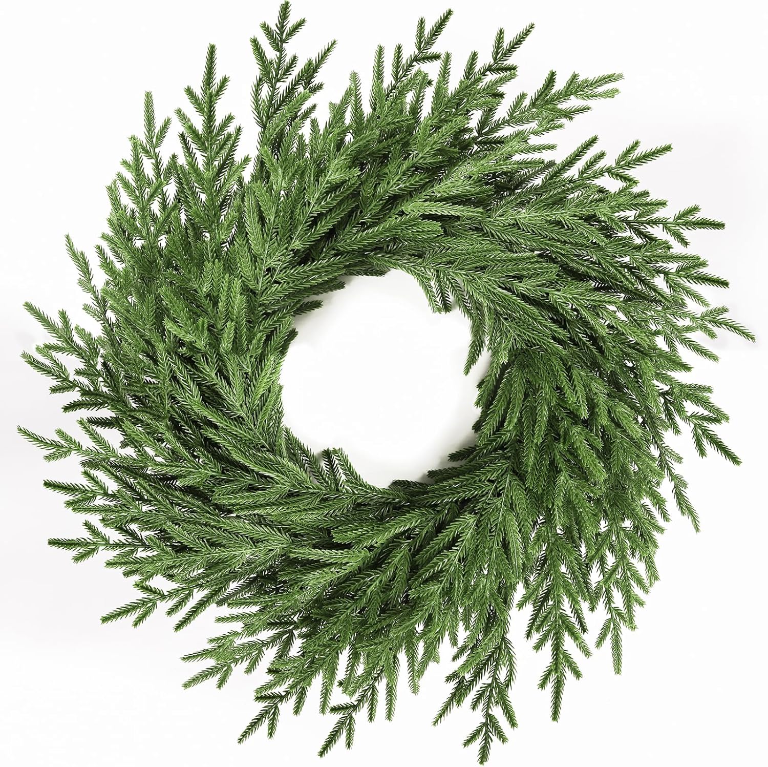 Regine Switzerland 26” Artificial Norfolk Pine Wreath - Real Touch Greenery for Year-Round Home Decor