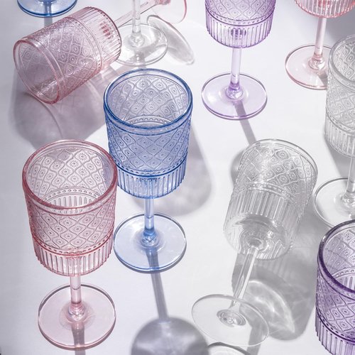 Godinger Acrylic Wine Glasses - Elegant Stemmed Red Wine Cups | Vintage Clear Set of 4