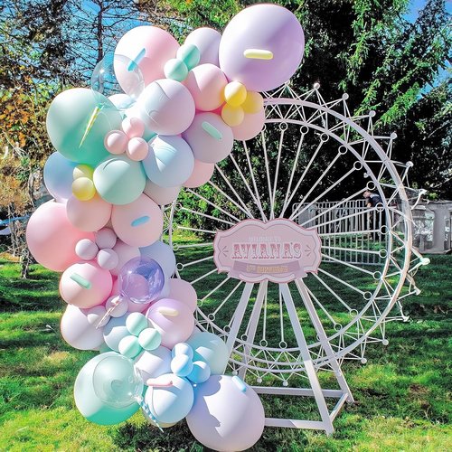 HILAVO Pastel Balloons - 12 Inch Macaron Rainbow Latex Balloons with Colorful Confetti | Perfect for Parties