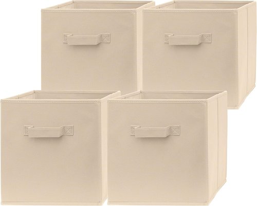 13 Inch Cube Storage Bins by [Brand Name] - 4 Pack, Foldable with Dual Handles | Organize Closet, Clothes & Toys