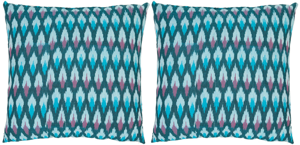 Safavieh 18-Inch Hawaii Pillow, Blue and Purple, Set of 2