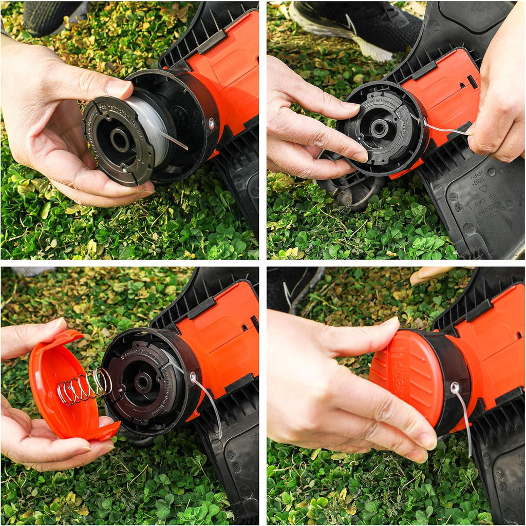 Black and Decker String Trimmer Line - AF-100 Replacement Spool, 30ft 0.065" | 6 Spools, Caps & Springs