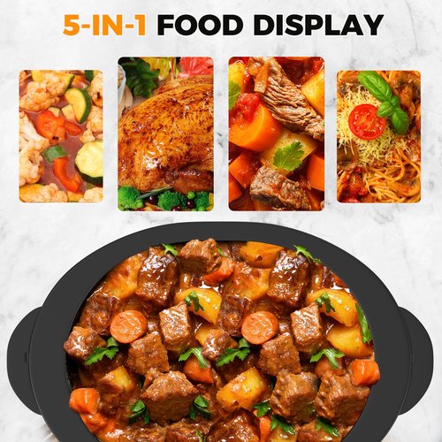 8 Quart Roaster Oven with Self-Basting Lid, Turkey Roasting Pan with Removable Roasting Rack, Turkey Defrost & Warm Function, Adjustable Temperature for Use as a Slow Cooker, Stainless Steel, Black