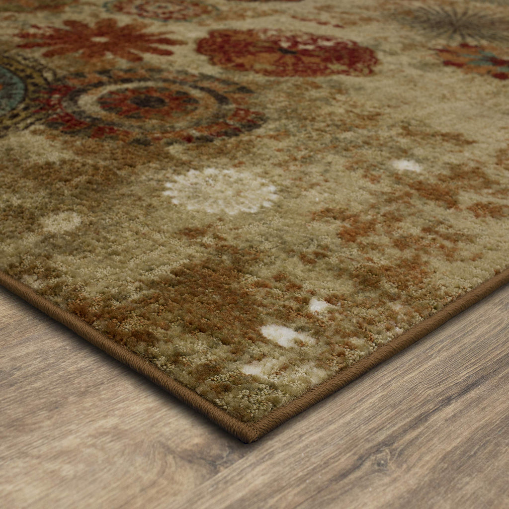 Mohawk Home Caravan Ornamental Floral Medallion 1' 8" x 2' 10" Area Rug - Orange - Perfect for Living Room, Dining Room, Office