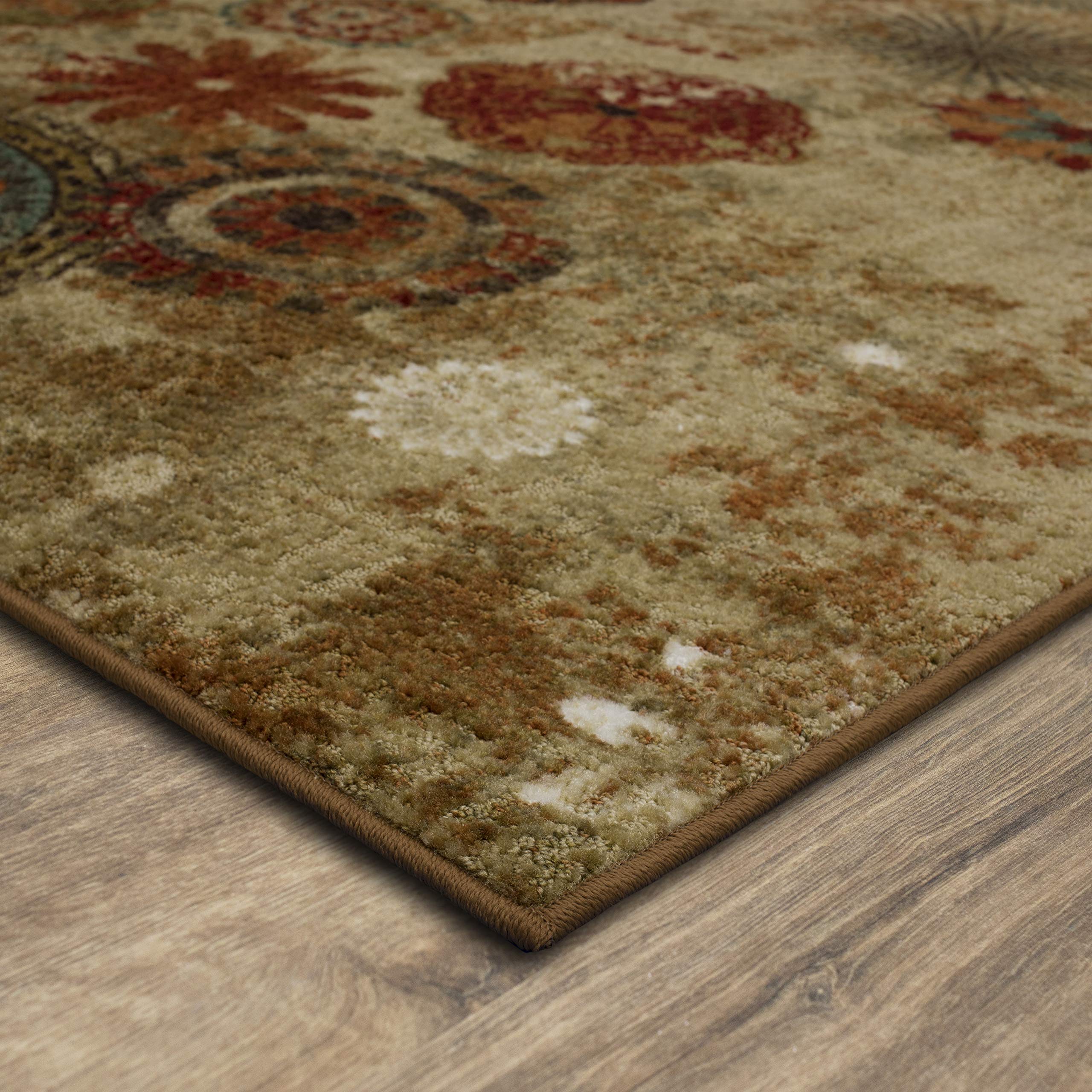 Mohawk Home Caravan Ornamental Floral Medallion 1' 8" x 2' 10" Area Rug - Orange - Perfect for Living Room, Dining Room, Office