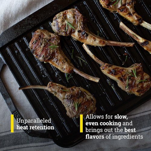 Lodge Cast Iron Reversible Grill Griddle - 19.5" X 10" - Perfect for Indoor & Outdoor Cooking - Superior Heat Retention