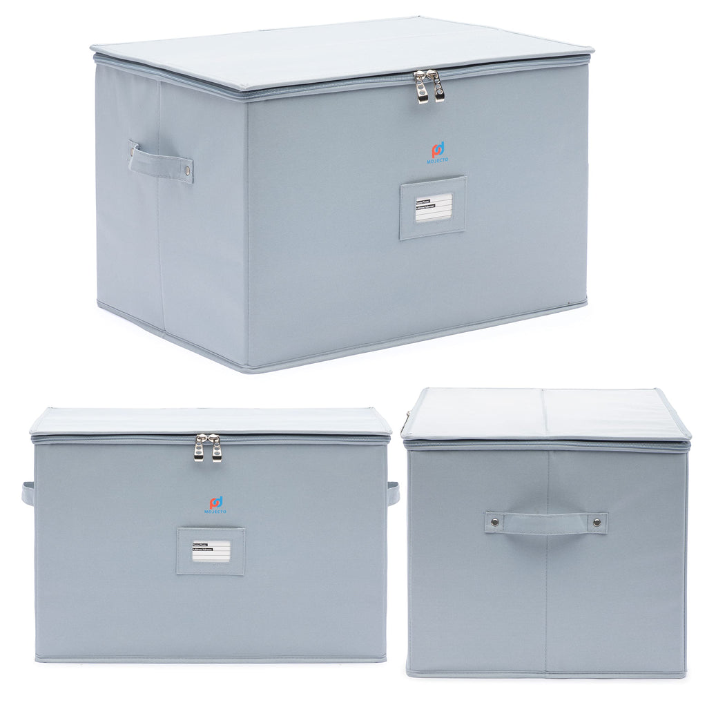 MOJECTO Extra Large Tall Hard Stemware Storage Box (20x15.5x13.2 In). 12-Large Padded Compartments For Wine Bottles, Glasses, Flutes, martini Up To 13.2 In Tall