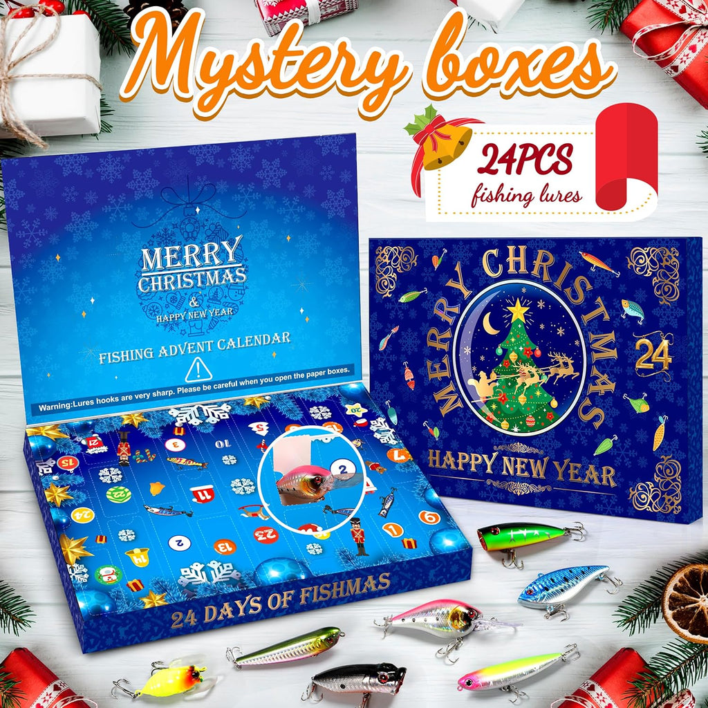 PLUSINNO Fishing Advent Calendar 2025 - 24 Days of Lures & Tackle | Perfect Christmas Gift for Men & Teens