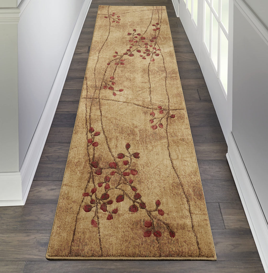 Nourison Home Somerset Latte 2'3" x 10' Area Rug - Easy Clean, Non Shedding, Bed Room, Living Room, Dining Room, Kitchen (10' Runner)