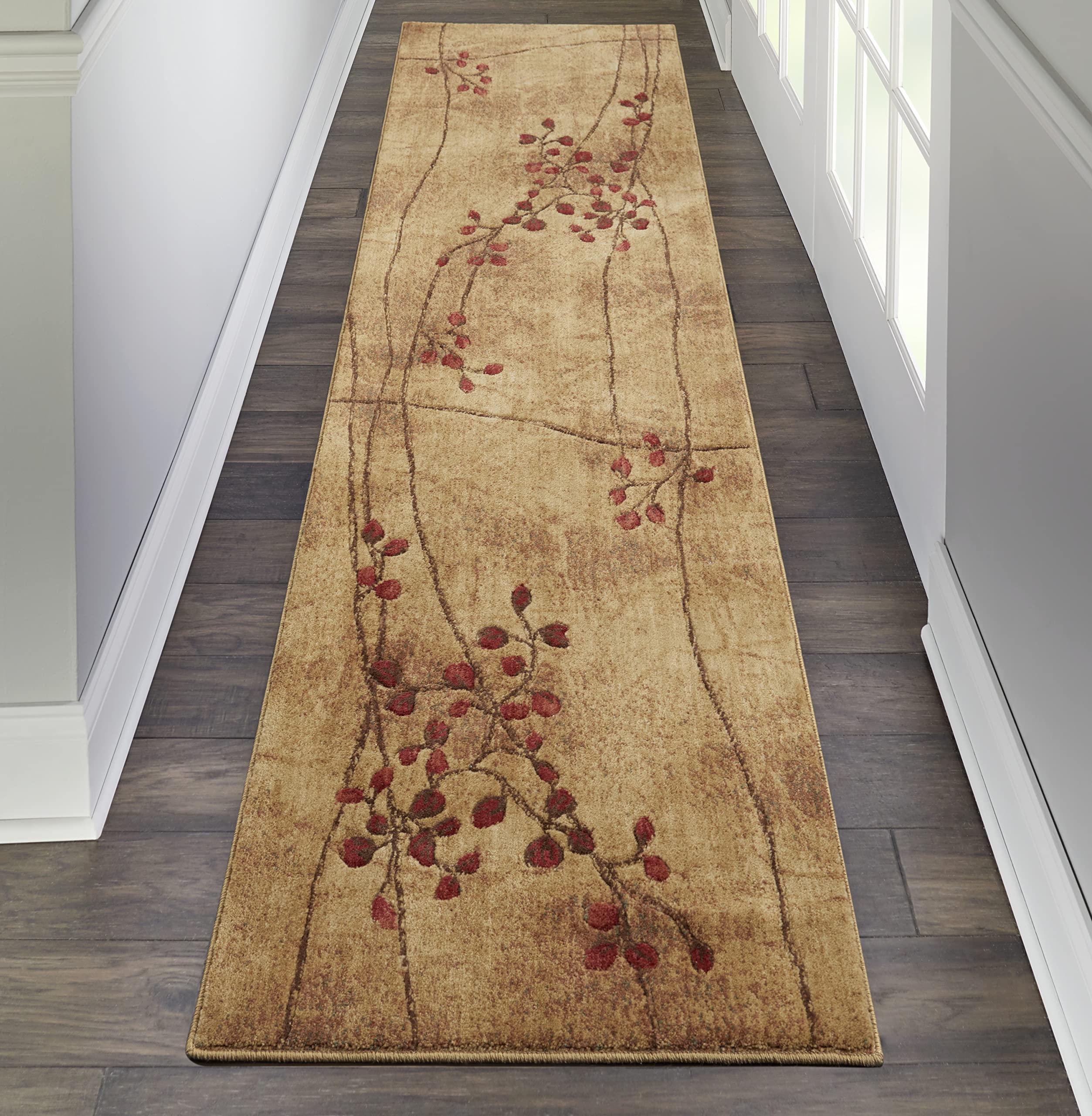 Nourison Home Somerset Latte 2'3" x 10' Area Rug - Easy Clean, Non Shedding, Bed Room, Living Room, Dining Room, Kitchen (10' Runner)