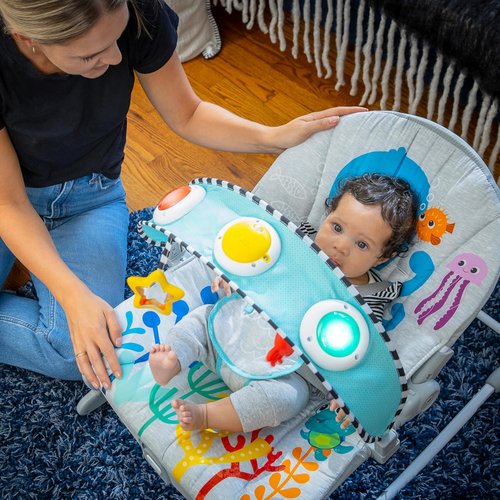 Baby Einstein Ocean Explorers Rocker - Musical Infant Chair with Lights | Ages 0-30 Months