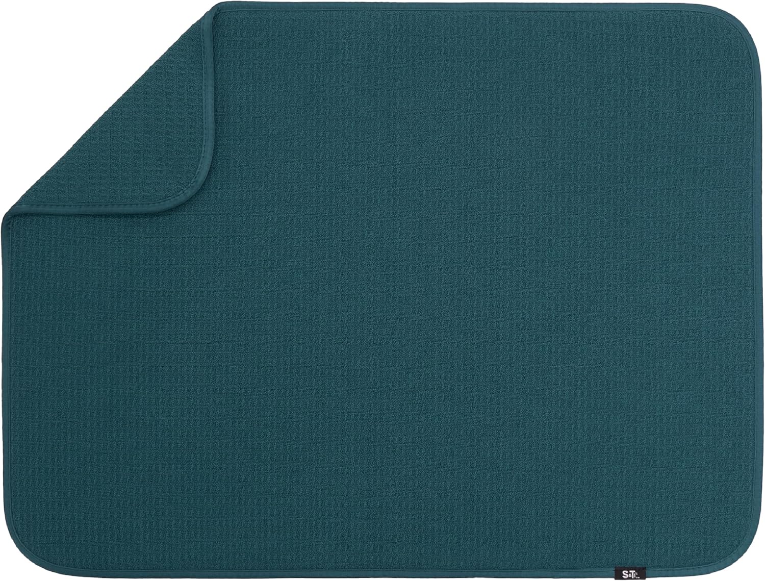 S&T INC. XL Dish Drying Mat - Absorbent Microfiber Kitchen Counter Pad, 18” x 24”, Tapestry Blue