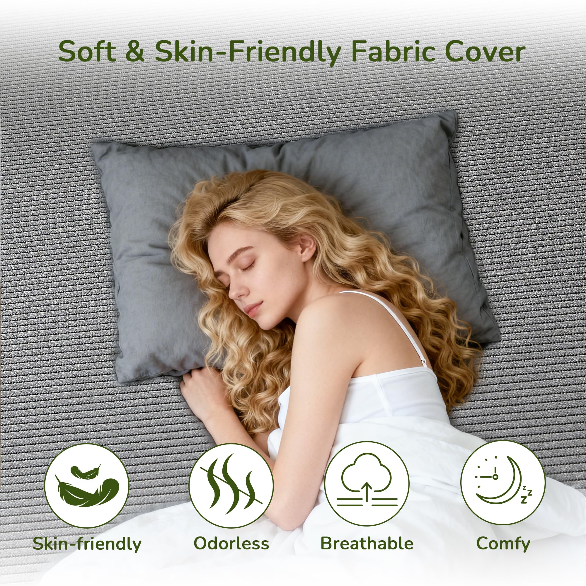 3 Inch Memory Foam Mattress Topper - Queen Mattress Topper with Cover, Mattress Pad for Pressure Relief, Premium Soft Cooling Sleep Bed Topper, Non-Slip Design