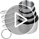 Stainless Steel Measuring Cups Set - 4 Sizes, Stackable Kitchen Tools