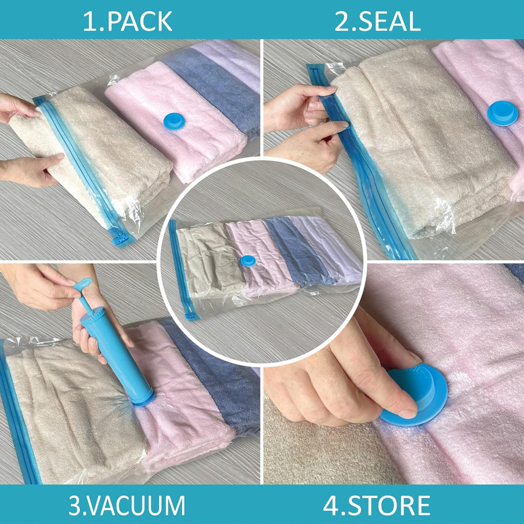 Roomimaster Vacuum Storage Bags - Jumbo Space Saver Bags for Clothing & Bedding | 10-Pack