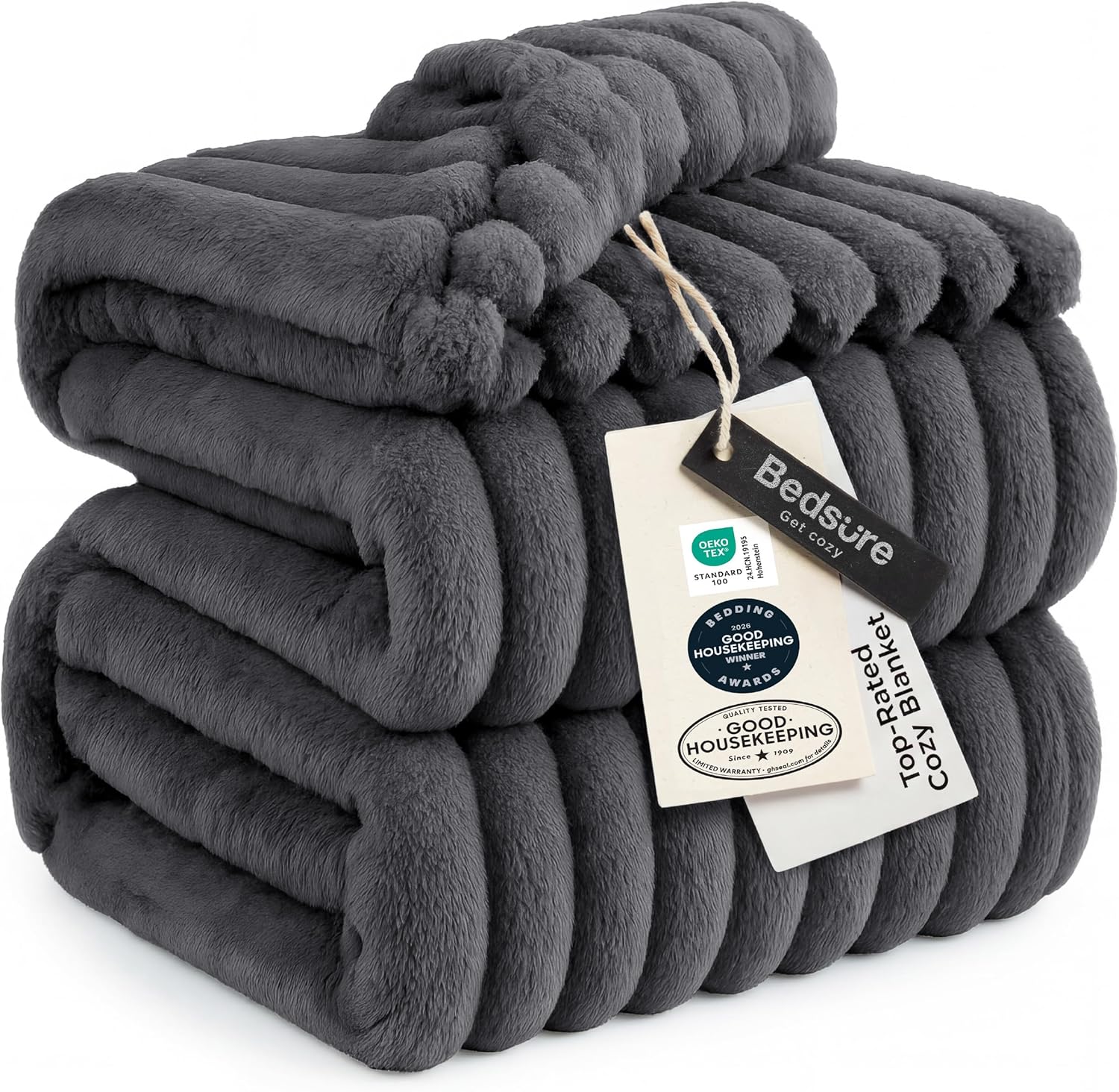 Bedsure GentleSoft Grey Full Blanket - Cozy Soft Throw for Women | Large 84x90 Inches