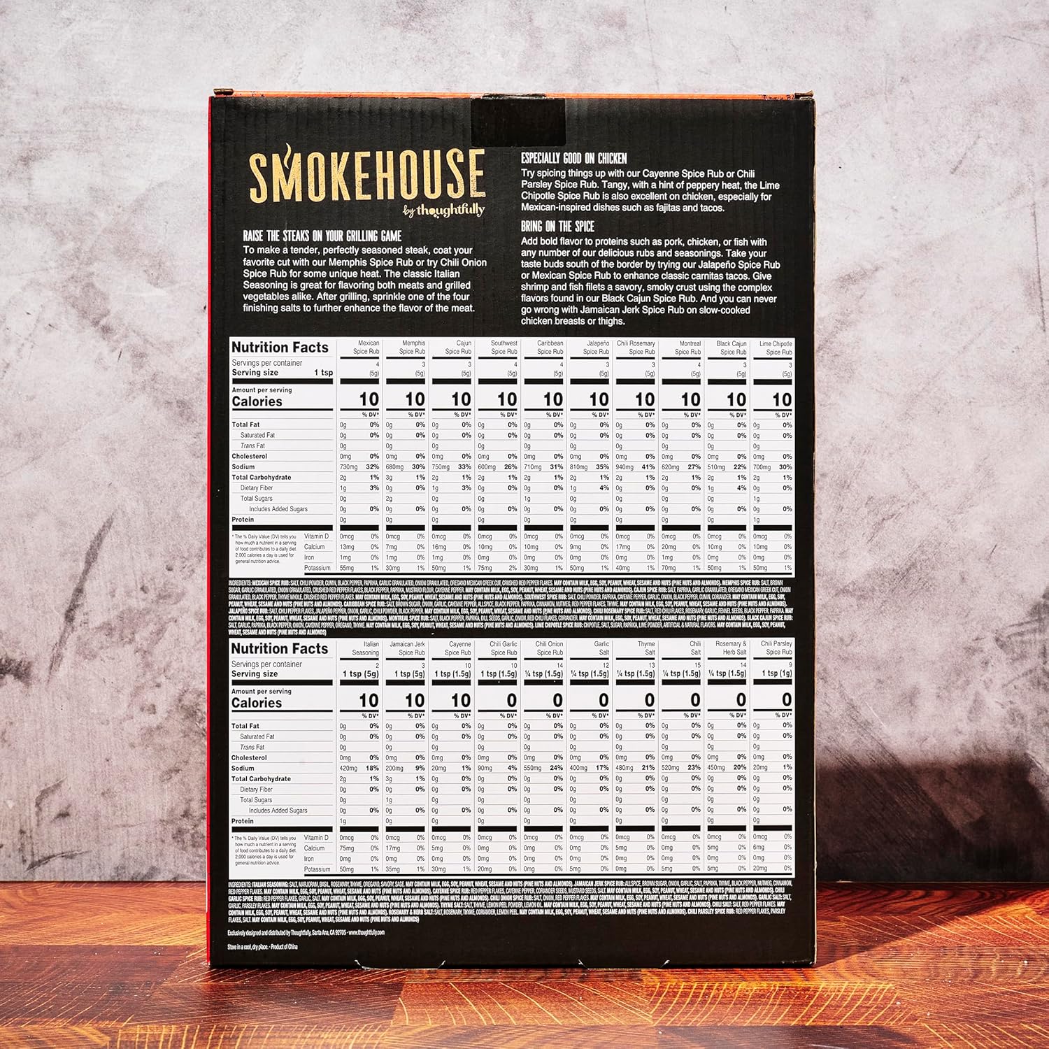 Smokehouse by Thoughtfully Ultimate Grilling Spice Set - 20 Flavor Seasoning Gift Set for BBQ Enthusiasts