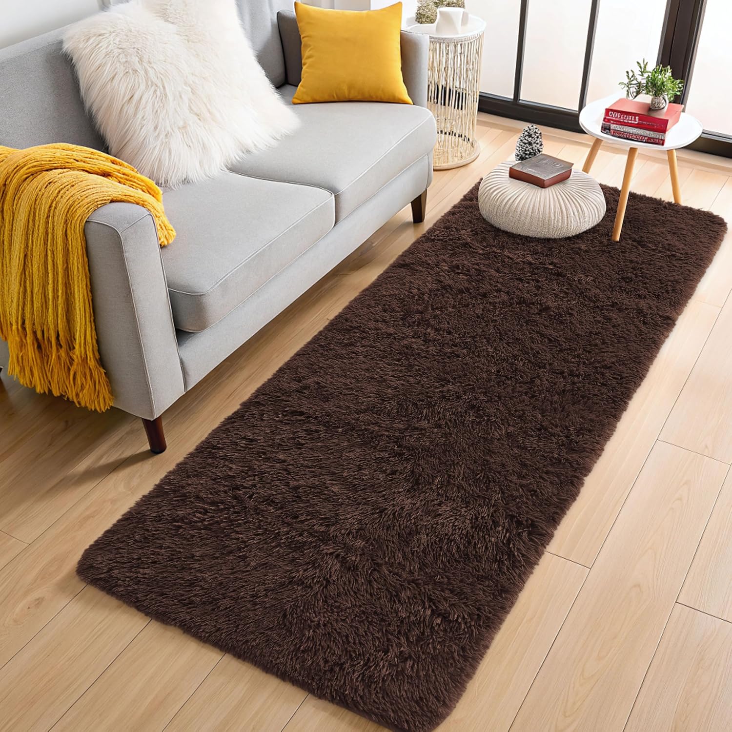 OLANLY 2x6 Machine Washable Runner Rug - Soft Fluffy Shaggy Design for Bedroom & Hallway | Ideal for Kids & Nursery Decor