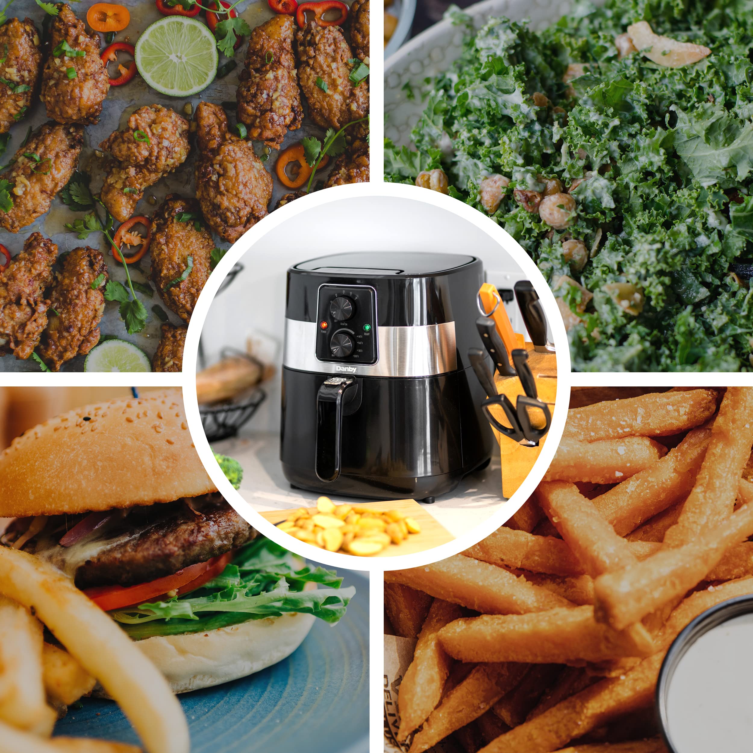 Danby DBAF03224BD11 3.2 Qt./3.5 L Air Fryer in Black with Timer, Adjustable Temperature, and Removeable Basket