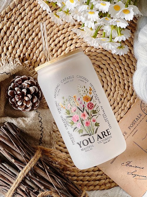 Christian Birthday Gifts for Women, Religious Spiritual Gifts for Women, Catholic Inspirational Baptism Encouraging Thank You Gift for Sisters in Christ Mom Ladies Friends Sister, 16oz Glass Tumbler
