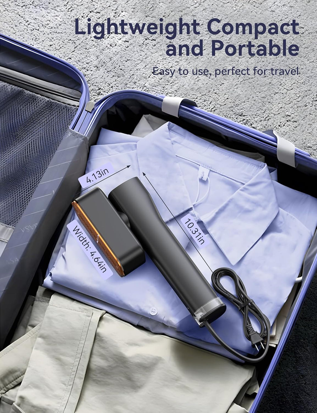 Sundu Portable Travel Steamer - 2-in-1 Iron with 15s Fast Heat-Up, 100ml Tank, 1200W Power | Gray