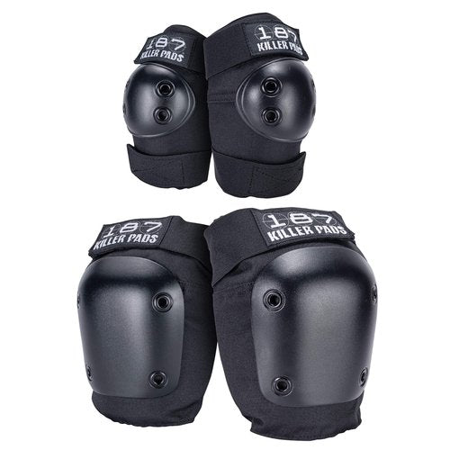 187 Killer Pads Knee Pads, Elbow Pads Combo Pack, Black, Large/X-Large